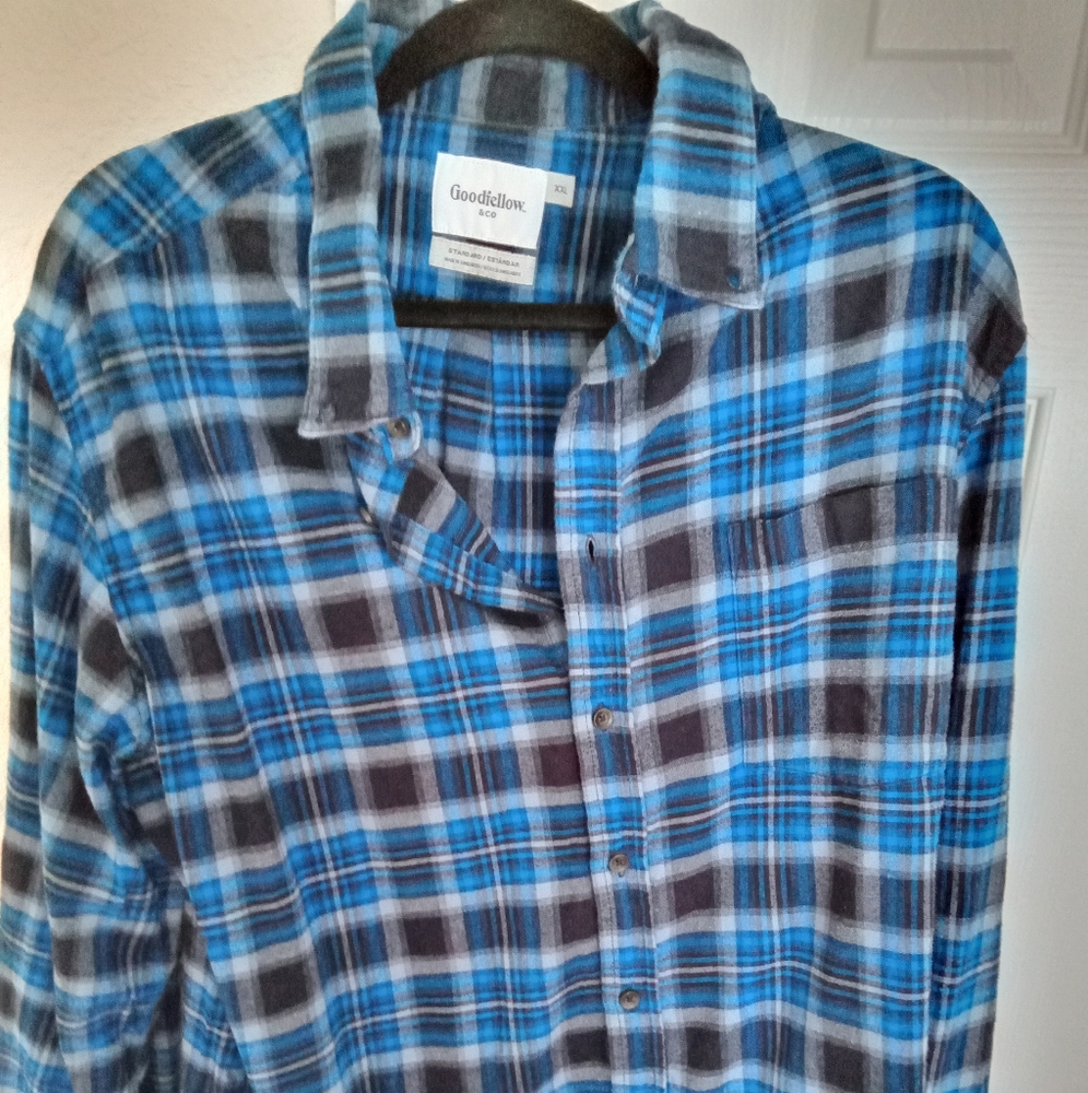 Men's Flannel Button Down Long Sleeve XXL by Goodfellow